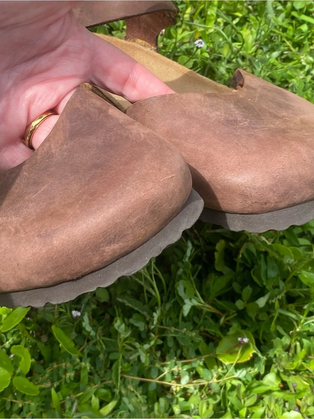 Birkenstock Messina womens oiled Brown Leather Mary Jane Sandals 40/9